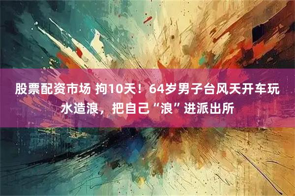 股票配资市场 拘10天！64岁男子台风天开车玩水造浪，把自己“浪”进派出所